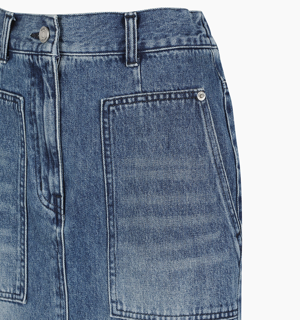 Blue long jean skirt - sisley k longuette skirts - Blue | Sisley K image number 4